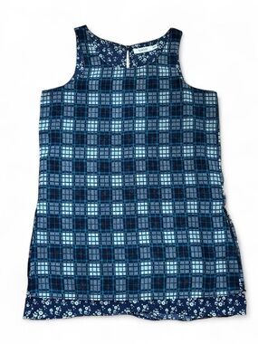 Ricki's Mixed Print Plaid & Floral Sleeveless Shell Blouse